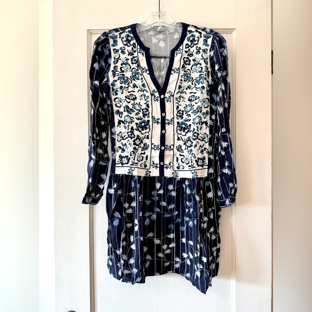 Anthropologie | Semele Floral Embroidered Shirtdress - Picture 3 of 14
